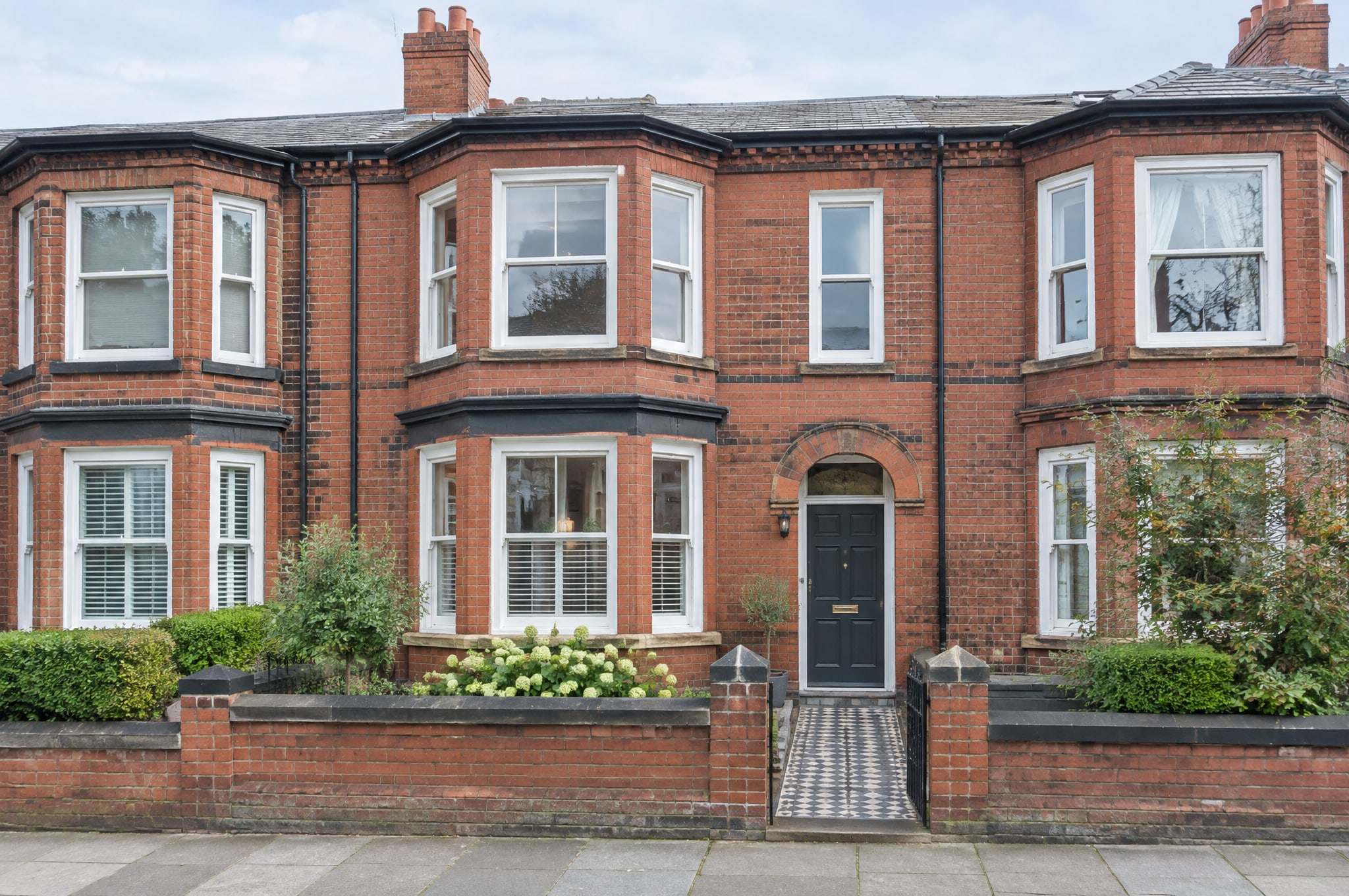 The front of the terrace on Whiteway Road