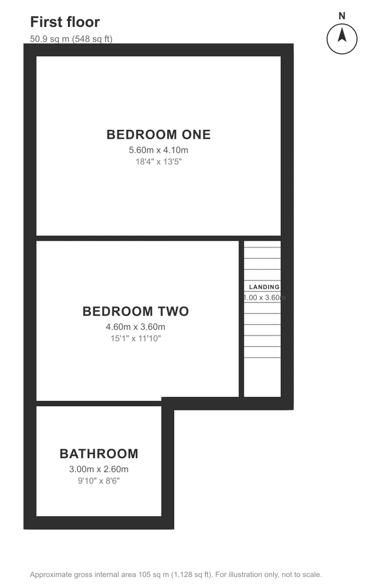 Floor plan, Chelsea Road, Easton: First floor