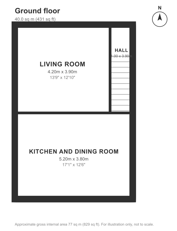Floor plan, Ducie Road, Barton Hill: Ground floor