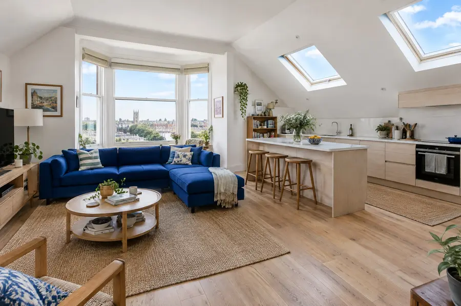 Living room and kitchen