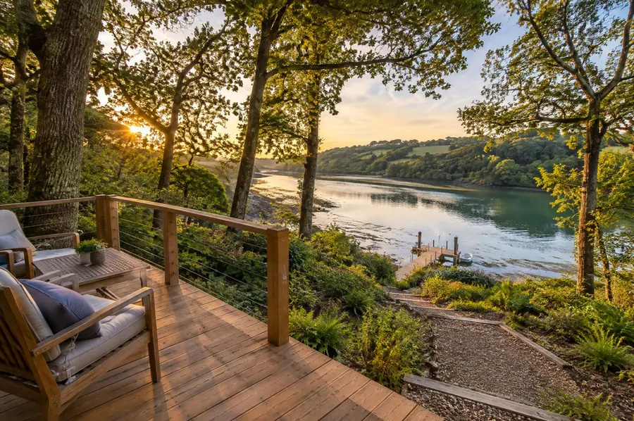 The deck and the path to the creek