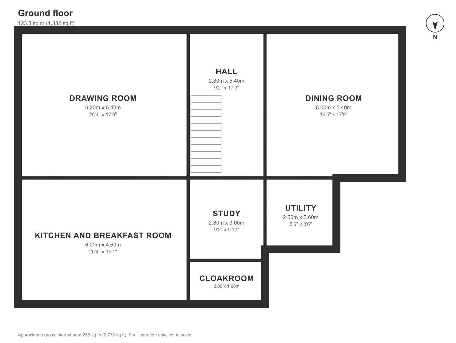 Floor plan, The Old Rectory, Probus: Ground floor