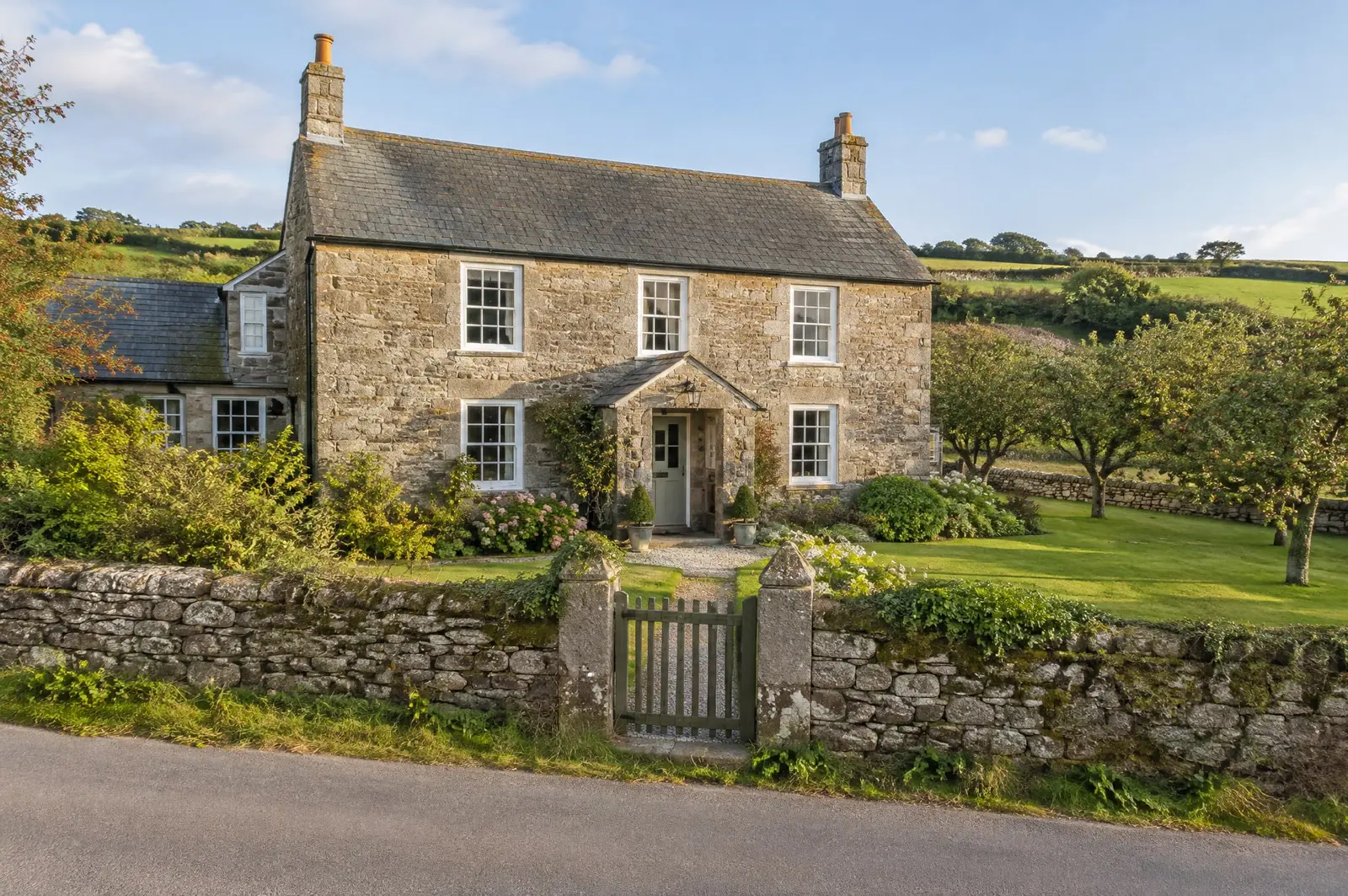 The farmhouse from the walled garden