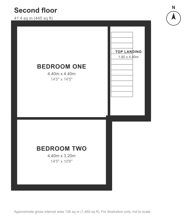 Floor plan, Walsingham Place, Truro: Second floor