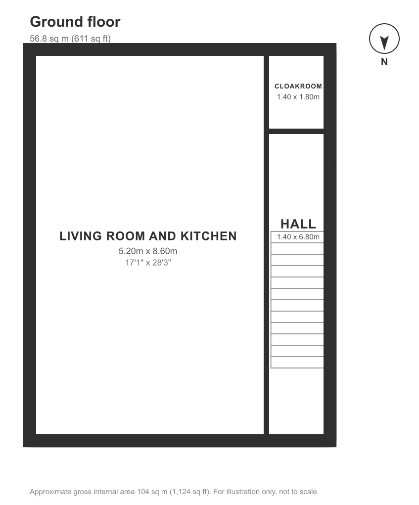 Floor plan, Kynance Mews, South Kensington: Ground floor