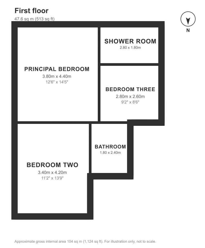 Floor plan, Kynance Mews, South Kensington: First floor
