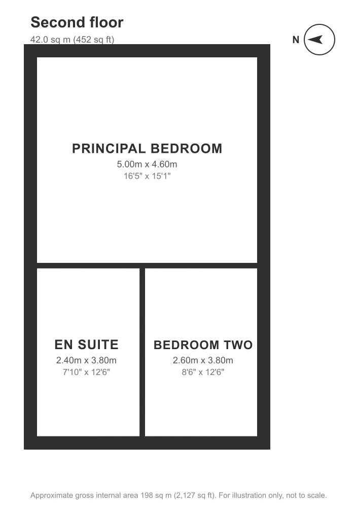 Floor plan, Paultons Square, Chelsea: Second floor