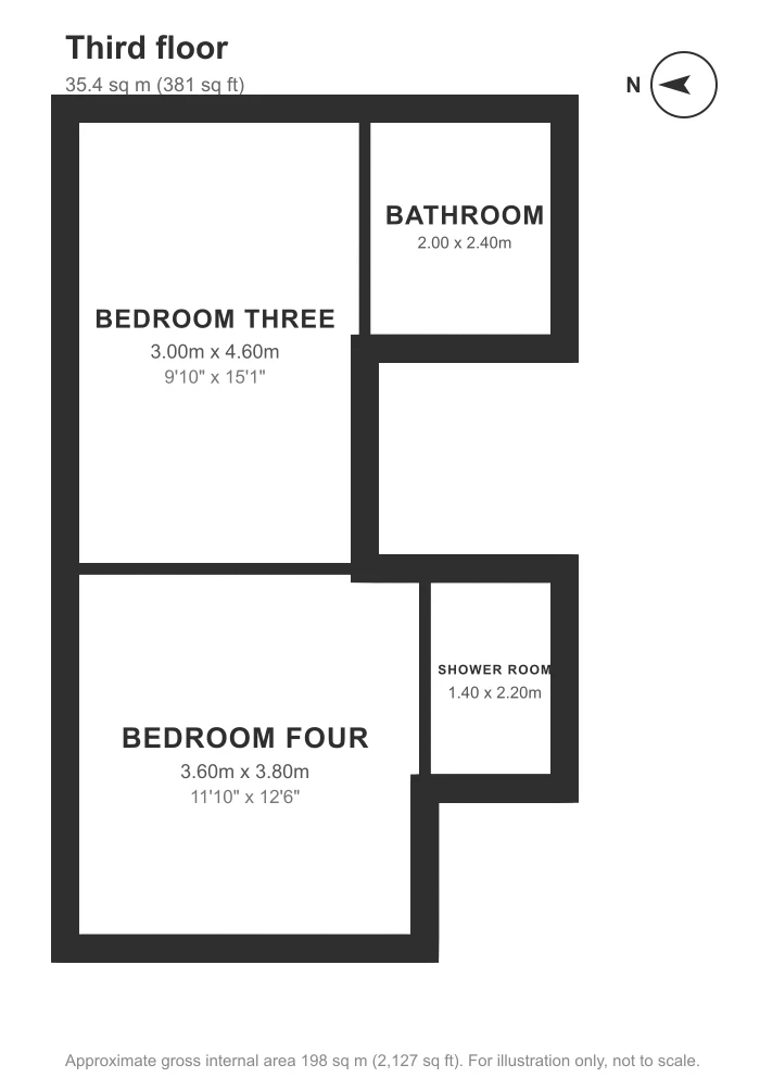Floor plan, Paultons Square, Chelsea: Third floor