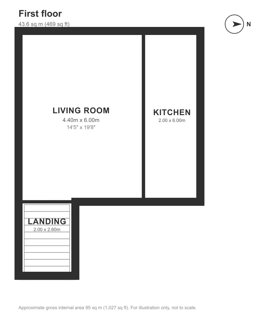 Floor plan, Sydney Mews, Chelsea: First floor