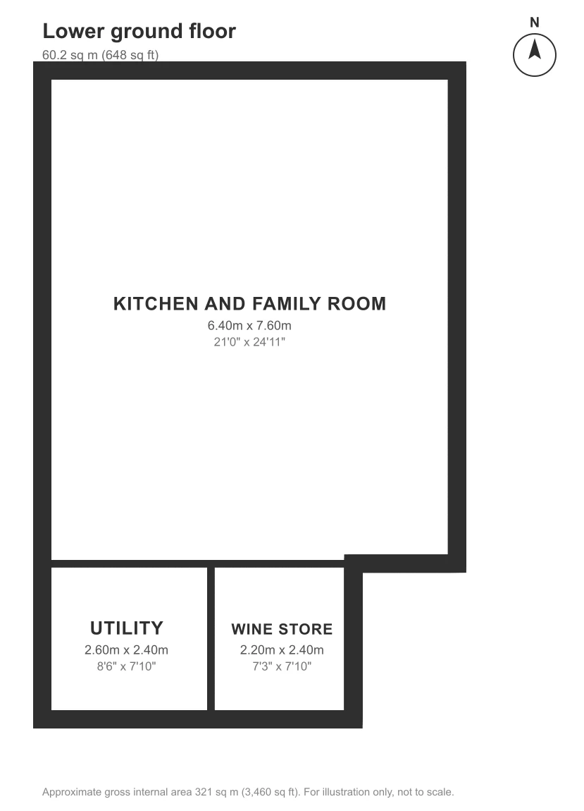 Floor plan, Thurloe Square, South Kensington: Lower ground floor
