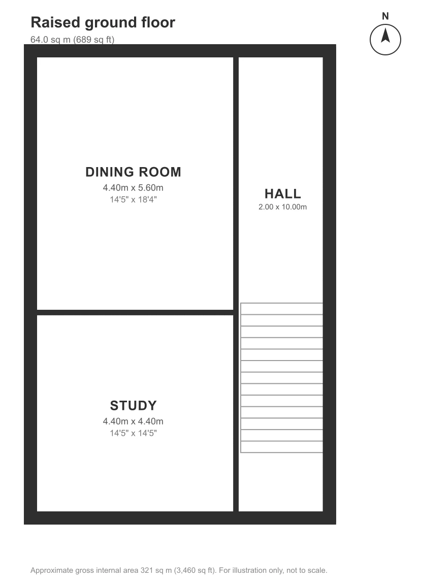 Floor plan, Thurloe Square, South Kensington: Raised ground floor