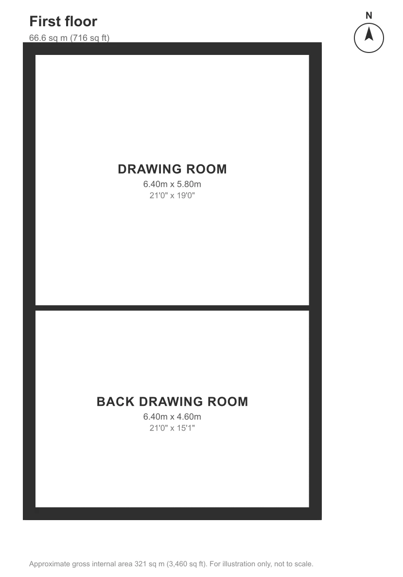 Floor plan, Thurloe Square, South Kensington: First floor